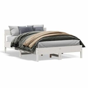 vidaXL fehér tömör fenyőfa ágy matrac nélkül 140x190 cm kép