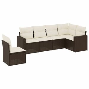 vidaXL 6 részes barna polyrattan kerti ülőgarnitúra párnával kép