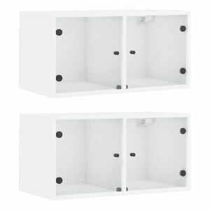 vidaXL 2 db fehér faliszekrény üvegajtóval 68, 5 x 37 x 35 cm kép