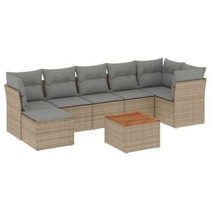 vidaXL 8 részes bézs polyrattan kerti ülőgarnitúra párnával kép