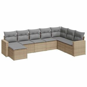 vidaXL 8 részes bézs polyrattan kerti ülőgarnitúra párnával kép