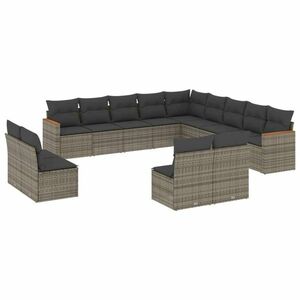 vidaXL 13 részes szürke polyrattan kerti ülőgarnitúra párnákkal kép