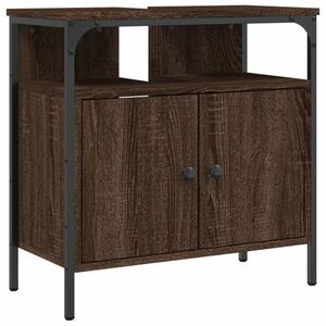 vidaXL barna tölgy szerelt fa fürdőszobai mosdószekrény 60x30x60 cm kép