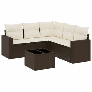 vidaXL 6 részes barna polyrattan kerti ülőgarnitúra párnával kép