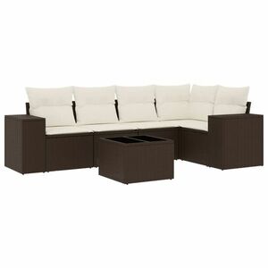 vidaXL 6 részes barna polyrattan kerti ülőgarnitúra párnával kép