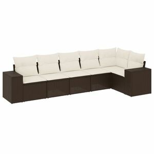 vidaXL 6 részes barna polyrattan kerti ülőgarnitúra párnával kép