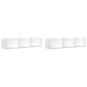 vidaXL 2 db fehér szerelt fa faliszekrény 75x18x16, 5 cm kép
