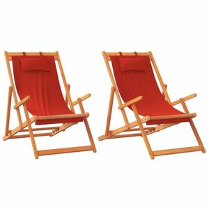 vidaXL 2 db piros összecsukható strandszék kép