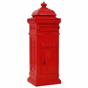 vidaXL piros, vintage, rozsdamentes alumínium álló postaláda kép
