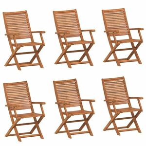 vidaXL 6 db összecsukható tömör akácfa kerti szék 57x66x95 cm kép