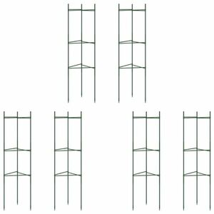 vidaXL 6 db acél és polipropilén paradicsomketrec 116 cm kép
