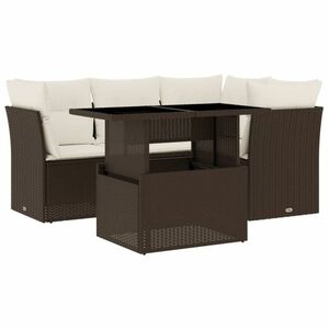 vidaXL 5 részes barna polyrattan kerti ülőgarnitúra párnával kép
