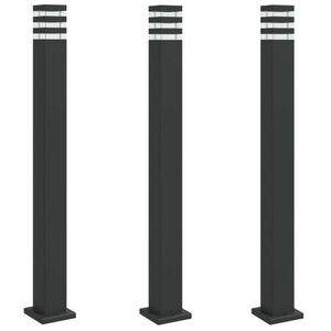 vidaXL 3 db fekete alumínium kültéri állólámpa 110 cm kép