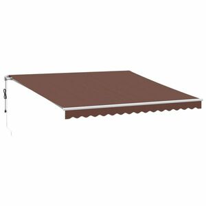 vidaXL barna automata kihúzható LED-es napellenző 400 x 300 cm kép