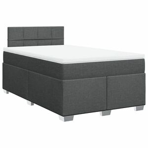 vidaXL sötétszürke szövet rugós ágy matraccal 120 x 190 cm kép
