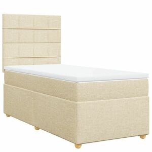 vidaXL krémszínű szövet rugós ágy matraccal 100 x 200 cm kép