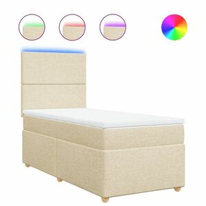vidaXL krémszínű szövet rugós ágy matraccal 100 x 200 cm kép