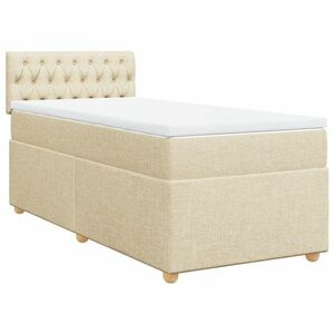 vidaXL krémszínű szövet rugós ágy matraccal 80 x 200 cm kép