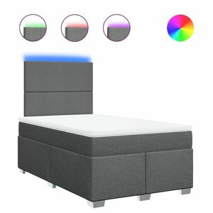 vidaXL sötétszürke szövet rugós ágy matraccal 120 x 190 cm kép