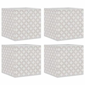 vidaXL 4 db krém nem szőtt szövet összecsukható tárolódoboz 32x32x32cm kép