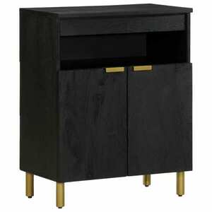 vidaXL fekete szerelt fa komód 60 x 33 x 75 cm kép