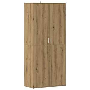 Barna tölgy színű szerelt fa cipősszekrény 80 x 39 x 178 cm kép