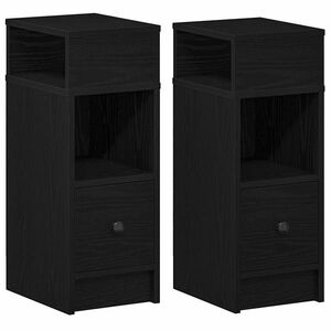 vidaXL 2 db fekete éjjeliszekrény fiókkal 25 x 31 x 66 cm kép