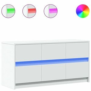 vidaXL fehér szerelt fa TV-szekrény LED-ekkel 100 x 34 x 50 cm kép