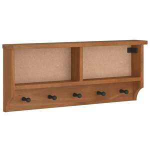 vidaXL SANDNES tömör fenyőfa falra szerelt kabátállvány 87x12x35 cm kép