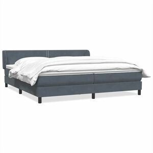 vidaXL sötétszürke bársony rugós ágy matrac nélkül 200x220 cm kép