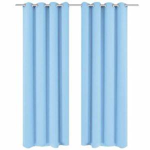vidaXL 2 db türkiz sötétítőfüggöny fém függönykarikákkal 135 x 175 cm kép
