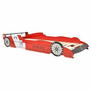 vidaXL piros versenyautó gyerekágy 90 x 200 cm kép