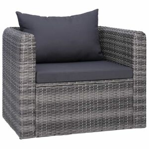 vidaXL szürke polyrattan kerti szék hát- és ülőpárnával kép