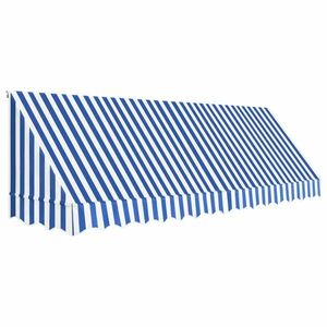 vidaXL kék és fehér bisztró napellenző 400 x 120 cm kép