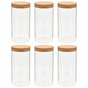 vidaXL 6 db üvegedény parafa fedéllel 1100 ml kép