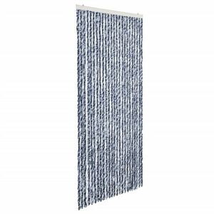 vidaXL kék, fehér és ezüstszínű zsenília rovarfüggöny 100 x 220 cm kép