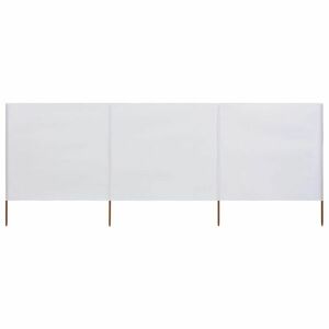 vidaXL homokfehér szövet 3-paneles szélfogó 400 x 160 cm kép