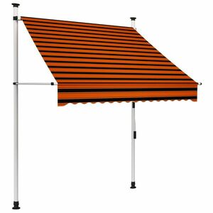 vidaXL narancssárga és barna kézzel feltekerhető napellenző 150 cm kép
