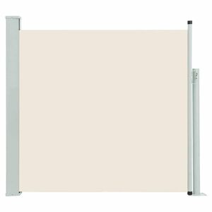 vidaXL krémszínű behúzható oldalsó teraszi napellenző 100 x 500 cm kép