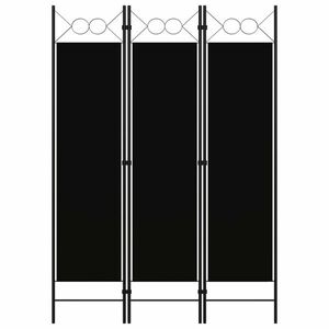 vidaXL fekete 3 paneles paraván 120 x 180 cm kép