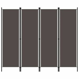 vidaXL antracitszürke 4 paneles paraván 200 x 180 cm kép