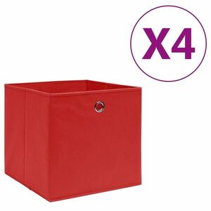 vidaXL 4 db piros nem szőtt szövet tárolódoboz 28 x 28 x 28 cm kép