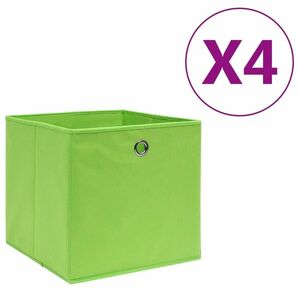 vidaXL 4 db zöld nem szőtt szövet tárolódoboz 28 x 28 x 28 cm kép