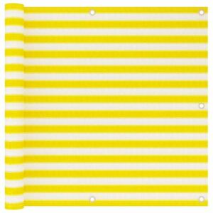 vidaXL sárga-fehér HDPE erkélytakaró 90 x 500 cm kép
