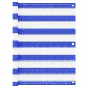 vidaXL kék és fehér HDPE erkélytakaró 75 x 500 cm kép