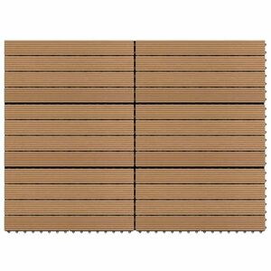 vidaXL 6 db barna WPC teraszburkoló lap 60 x 30 cm 1, 08 m² kép