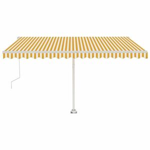 vidaXL sárga-fehér szélérzékelős és LED-es napellenző 400x350 cm kép