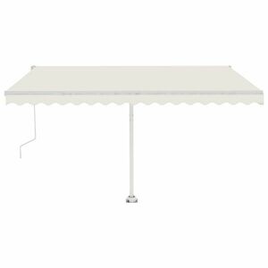vidaXL krémszínű automata szélérzékelős és LED-es napellenző 450x350cm kép