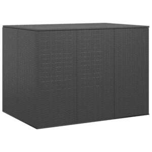 vidaXL fekete polyrattan kerti párnatartó doboz 145 x 100 x 103 cm kép