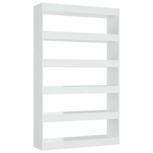 vidaXL magasfényű fehér térelválasztó könyvszekrény 100 x 30 x 166 cm kép
